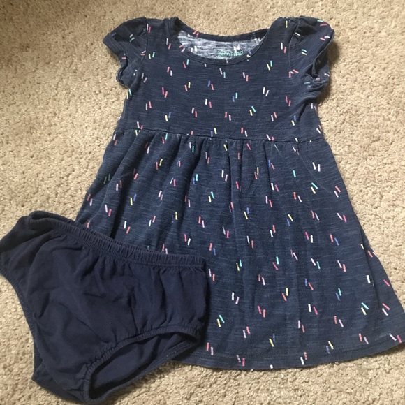 jumping beans Other - Jumping Beans Navy “Sprinkles” Dress & Bloomers